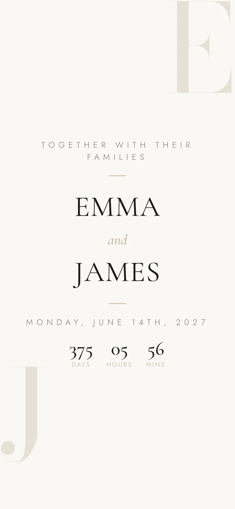 Typographic anniversary invitation